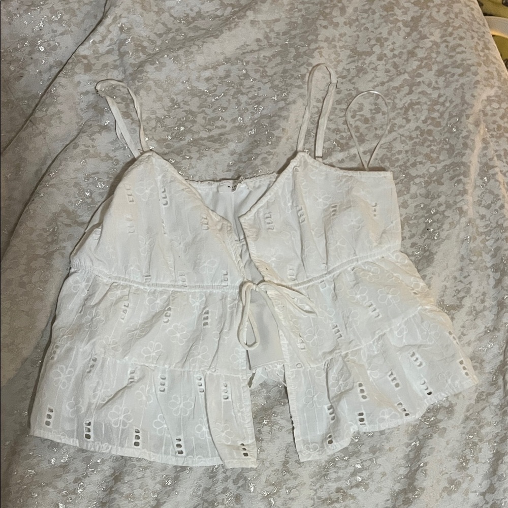 Chic White Embroidered Camisole